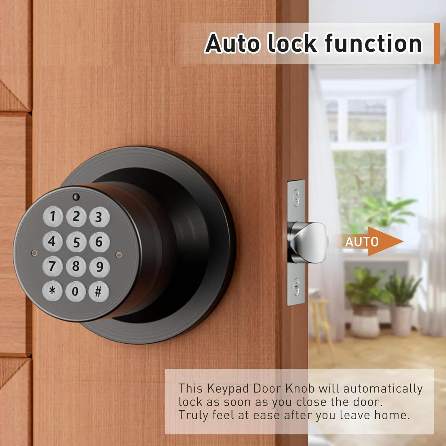 Signstek Digital Door Lock with Keypad - Electronic Door Knob for Keyless Entry - Oil Rubbed Bronze, 3 Pack