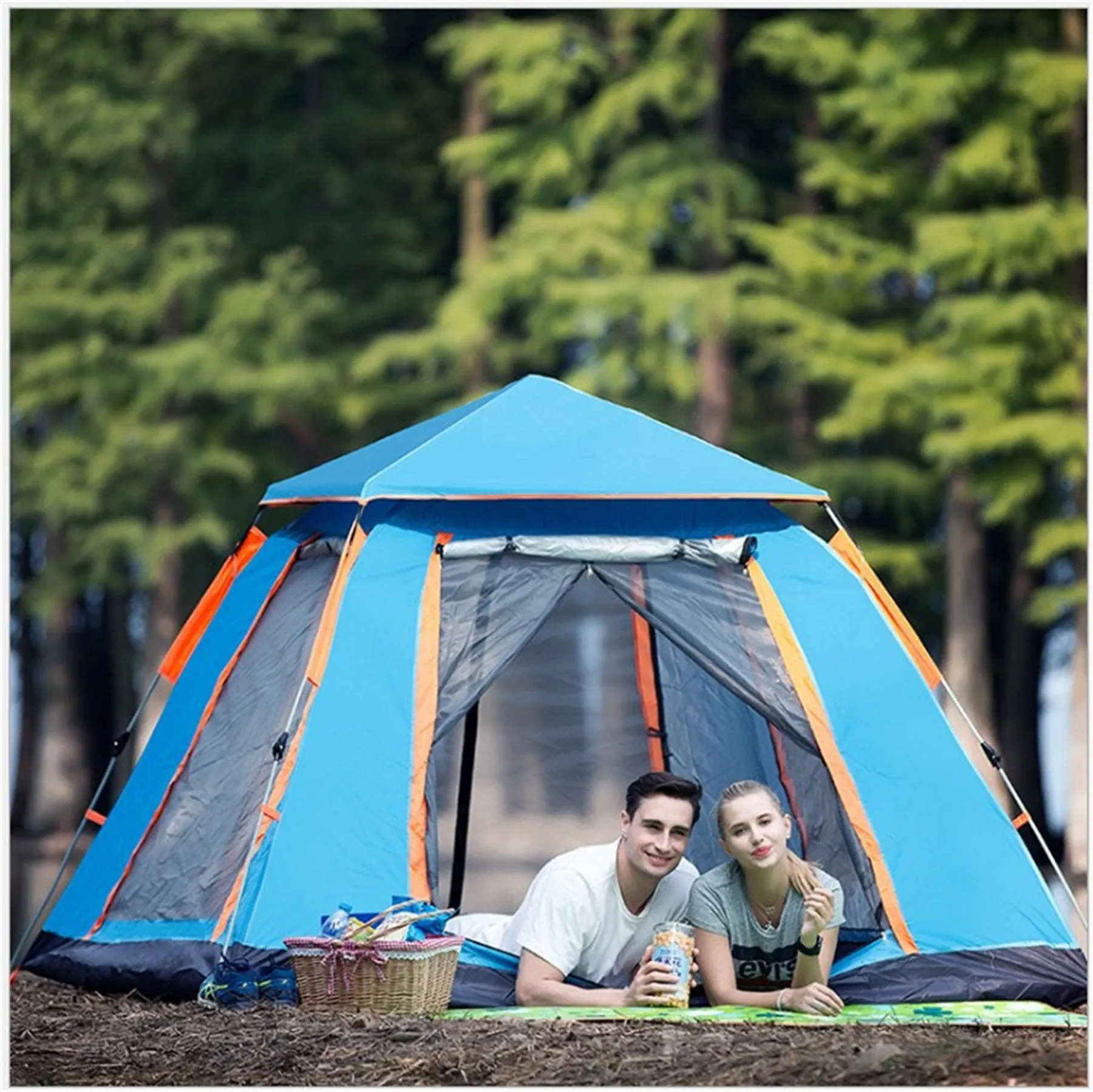 Single layer 2-3 person automatic tent