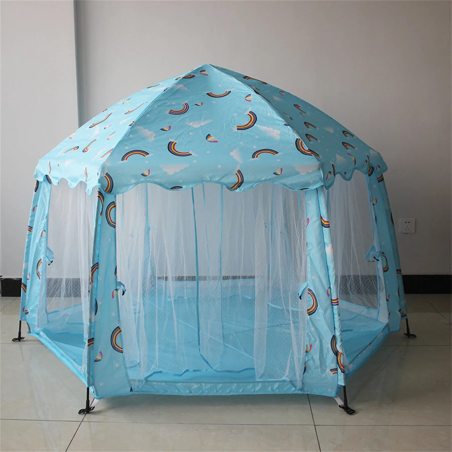 Single layer 2-3 person children's folding tent