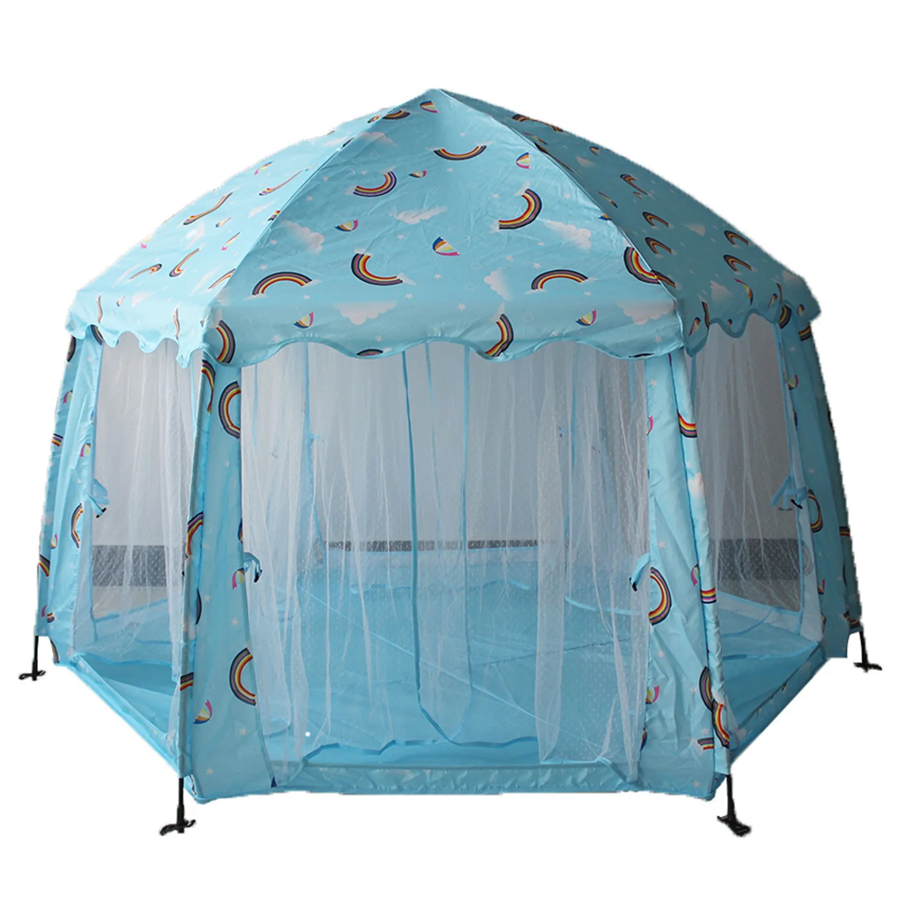 Single layer 2-3 person children's folding tent