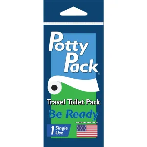 Single Use Portable Travel Bathroom Pack with Seat Cover, 2 ply Toilet Paper (4ft), Wet Wipes & Hand Sanitizer for Kids, Camping, Hiking, Outdoors, Sporting Events & More, Single - 10 units