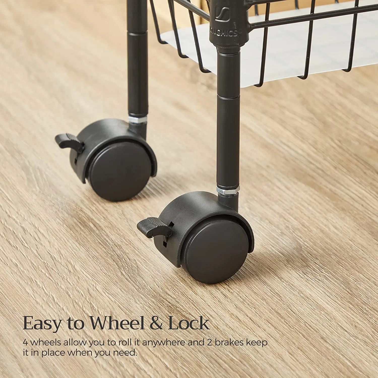 Slim 4-Tier Slim Storage Rolling Cart