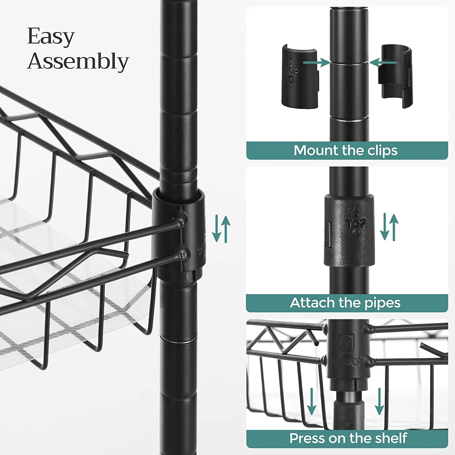 Slim 4-Tier Slim Storage Rolling Cart