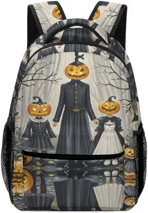 Small Backpacks Personalized Pumpkin Family Printing Travel Bag Lightweight Travel Backpack For Women Men