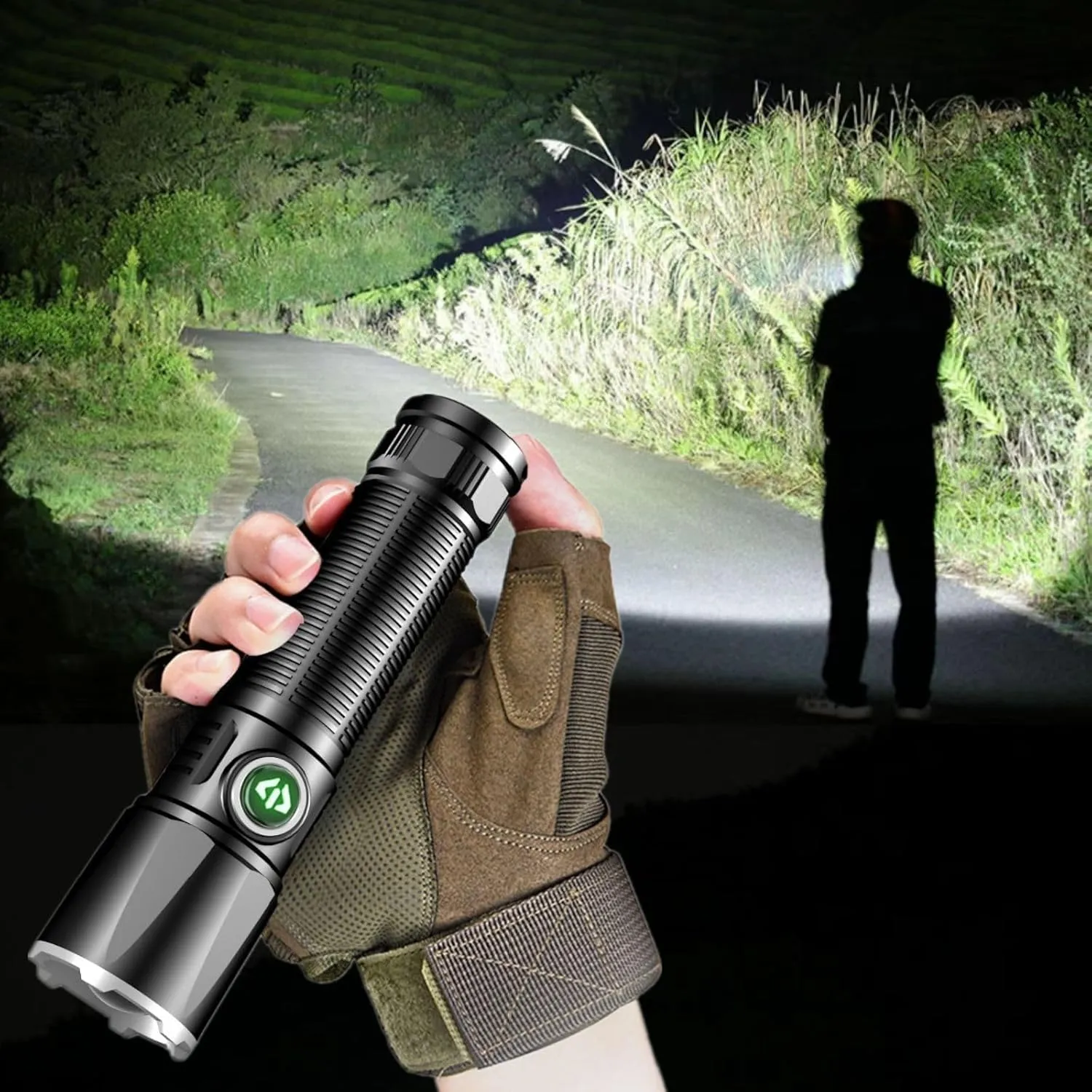 Small Flashlights, LED Flashlight, 100000 Lumens Super Bright Flashlight, Zoomable Rechargeable Flashlight with 4 Modes, Powerful Handheld Flashlight, Outdoor Waterproof Flashlight,for Hiking, Camping