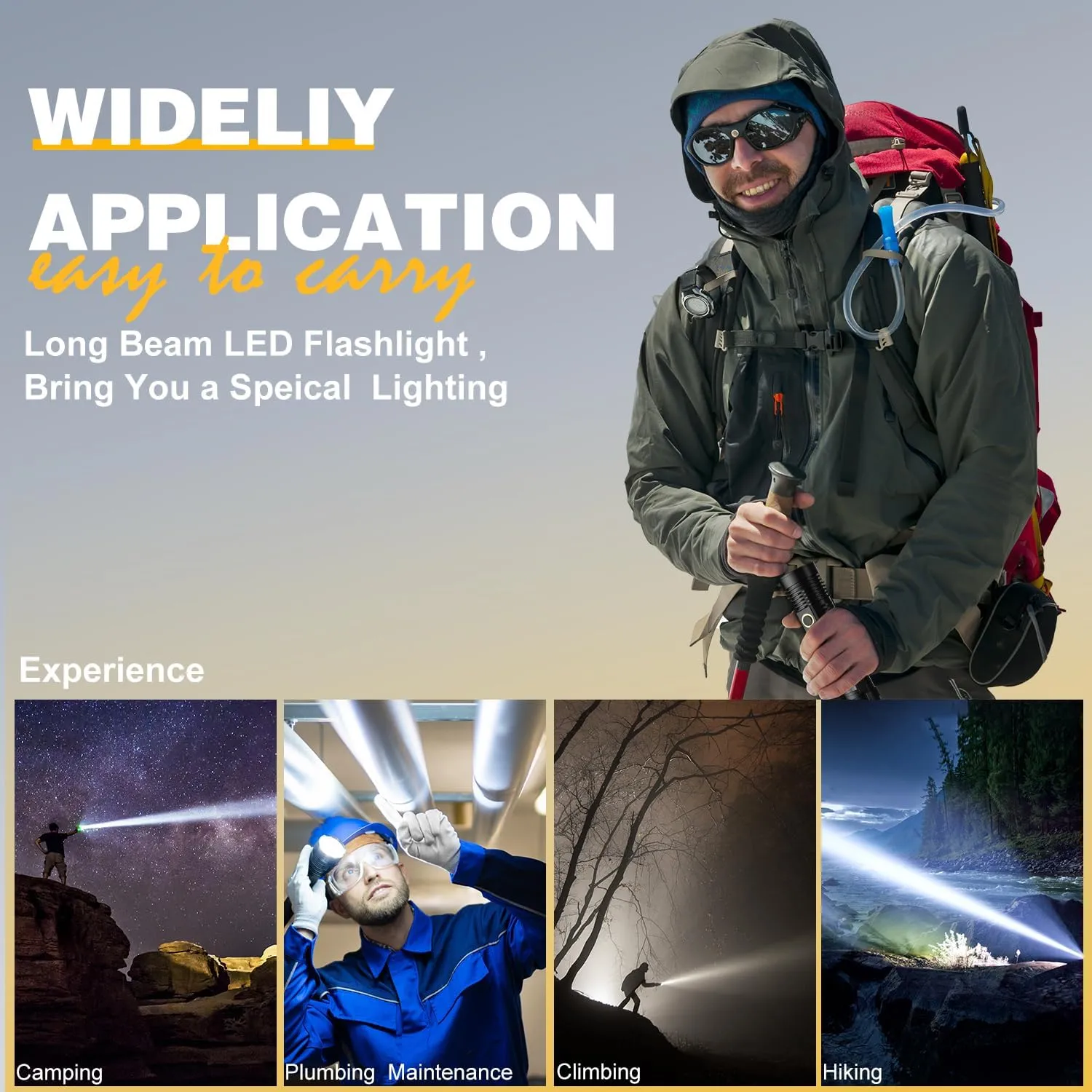 Small Tactical Flashlights 20000 High Lumens - 1500 Meters Long Beam Super Bright LED Magnetic Flashlight USB Rechargeable Zoomable 5Modes Long Beam Spotlight Flashlight for Hiking, Camping-dark Green