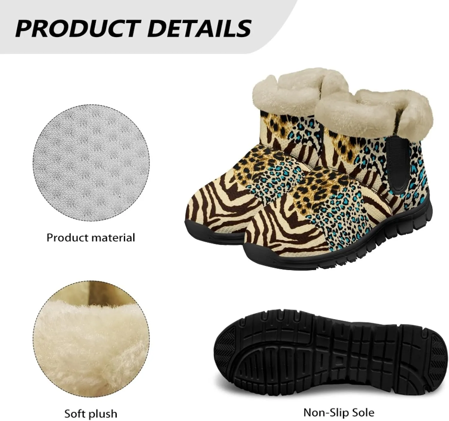 Snow Boots for Women -Fashion Winter Warm Snow Boots Anti-Slip outdoor Furry bootie for men women