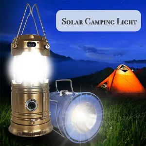 Solar Camping Light Outdoor 6LED Portable LED Camping Tent Light Flashlight Lighting for Outdoor Activities Camping Party Hiking Hurricane Hurricane Emergency Power Outage Survival Kit EU US Plug
