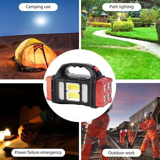 Solar Powered Tactical LED Camping Light - 500 Lumens USB Rechargeable Flashlight, Water Repellent, Long-Range, Multi-Function Outdoor Torch for Outdoor Camping