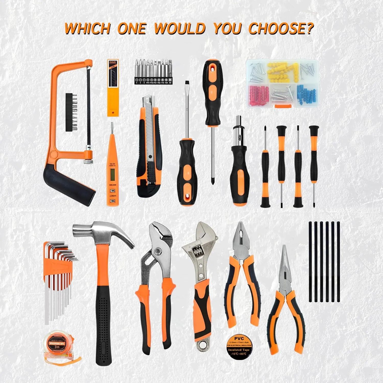 SOLUDE Tool Set,148-Piece Home Repair Tool Kit for Men Women College Students,Household Basic Hand Tool Sets with Case for Home Maintenance and DIY Projects