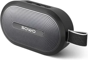 SOWO Wireless Portable Small Speaker, Ultra Magnetic Bluetooth Speaker for Golf Car, Coverless IP67 Waterproof, 24 H Playtime, Pro Sound, Clip On Design for Outdoor, Indoor - Black