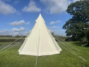 Spacious Family Camping Tipi Tent for Outdoor Adventure, Water-Resistant Canvas, Lightweight Aluminum Frame, 9.85ft Size