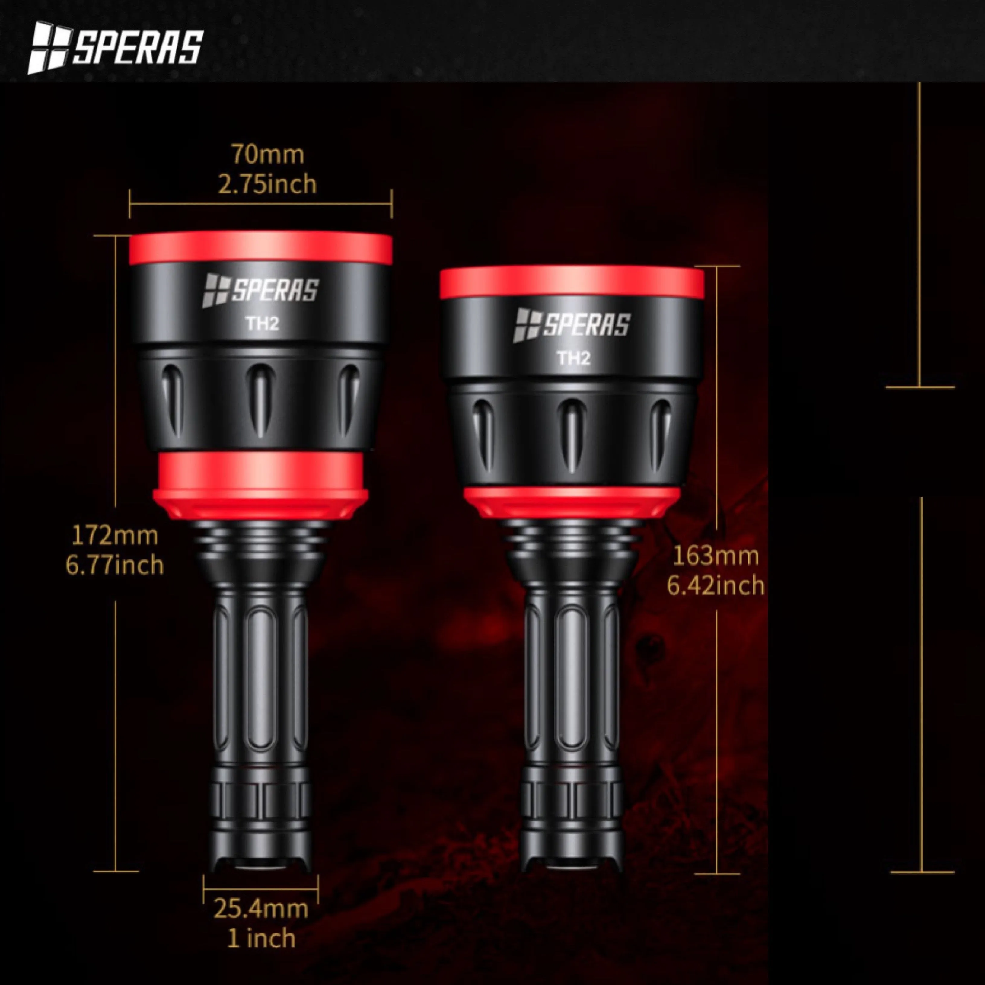SPERAS TH2 Zoomable Tactical Flashlight