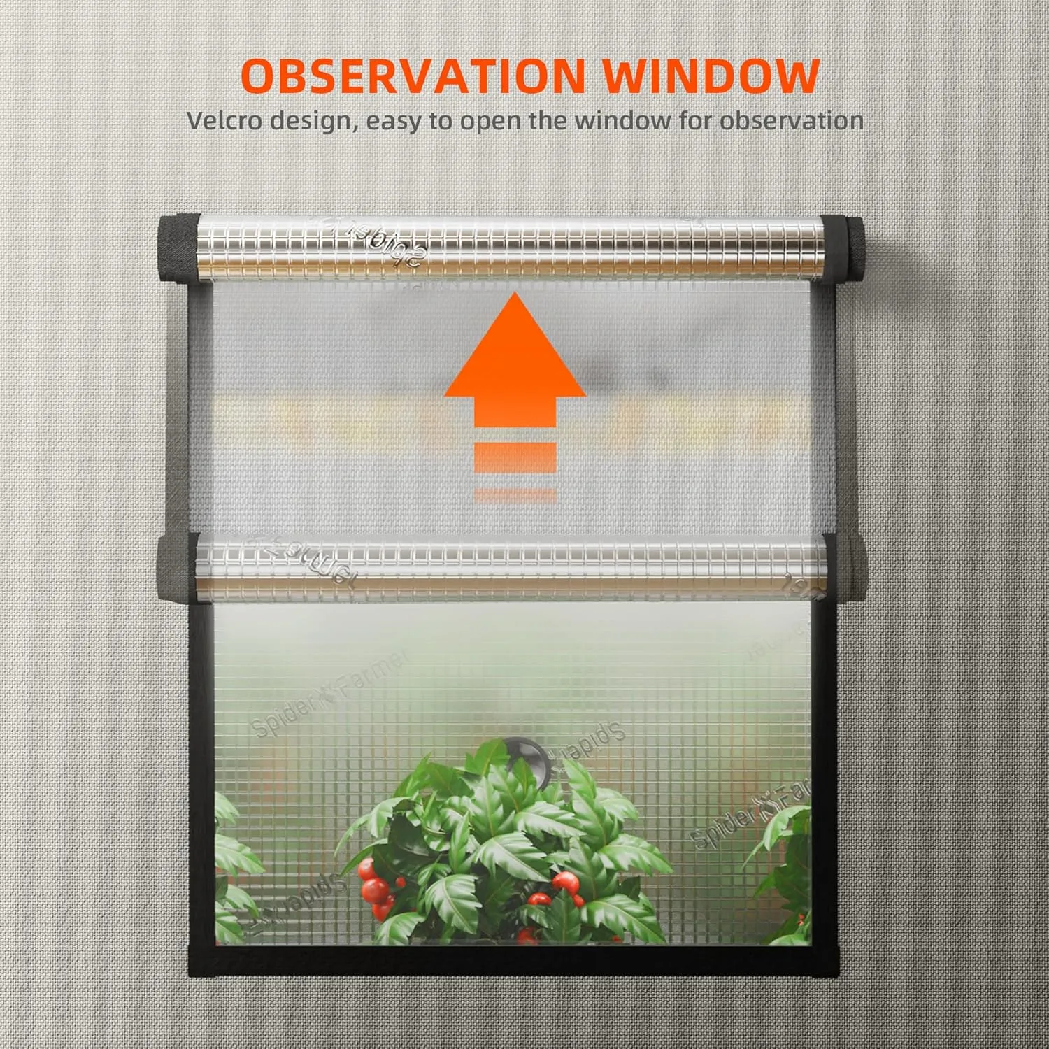 Spider Farmer Pro Series 3x3 Grow Tent, 36"x36"x70" with Roll-up Door, Observation Window Floor Tray, 2000D Thicken Mylar Canvas, 3x3x6 for Hydroponic Indoor Growing for SF4000, SE3000, G3000