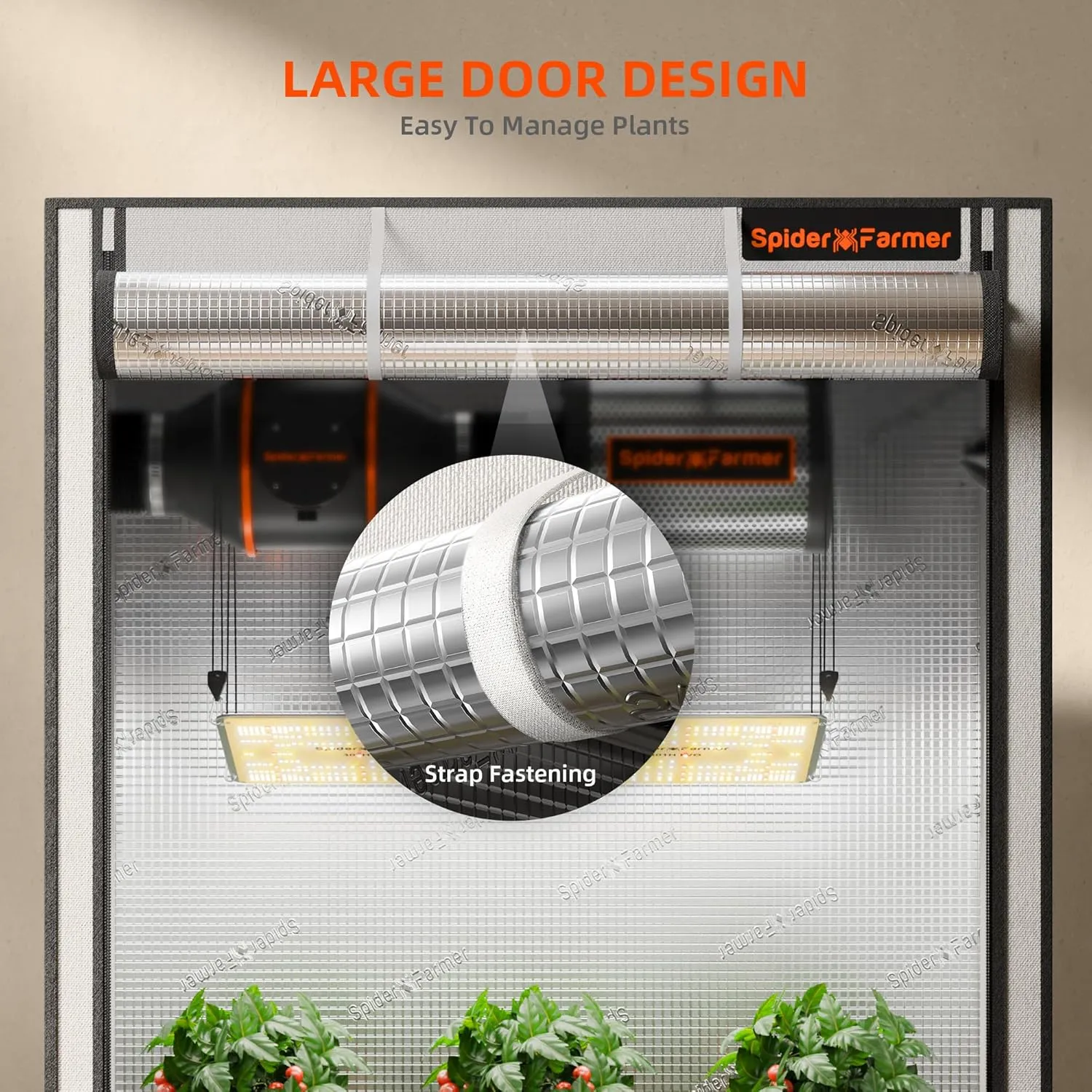 Spider Farmer Pro Series 3x3 Grow Tent, 36"x36"x70" with Roll-up Door, Observation Window Floor Tray, 2000D Thicken Mylar Canvas, 3x3x6 for Hydroponic Indoor Growing for SF4000, SE3000, G3000