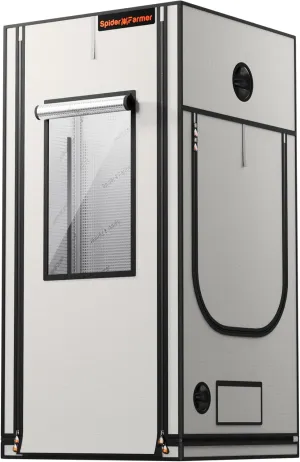 Spider Farmer Pro Series 3x3 Grow Tent, 36"x36"x70" with Roll-up Door, Observation Window Floor Tray, 2000D Thicken Mylar Canvas, 3x3x6 for Hydroponic Indoor Growing for SF4000, SE3000, G3000