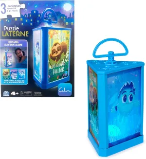 Spin Master Games - Calm Puzzle Lantern with 3 Light Up Puzzle Sides, 24 Piece Jigsaw Puzzle, Motifs to Match the Children's Stories of the Calm App, Automatic Shut-Off, Ages 4 