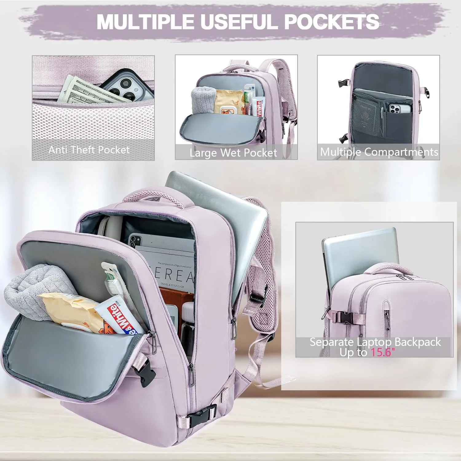 Spirit Airlines Personal Item Bag 18x14x8 Inches Carry On Flight Approved Travel Backpack for Women & Men
