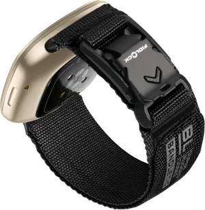 Sport Band Compatible with Fitbit Versa 3 Bands for Men and Women, Soft Nylon Replacement Strap with Magnetic Fidlock V-Buckle for Fitbit Versa 4/Sense 2/Sense, Medium, Black