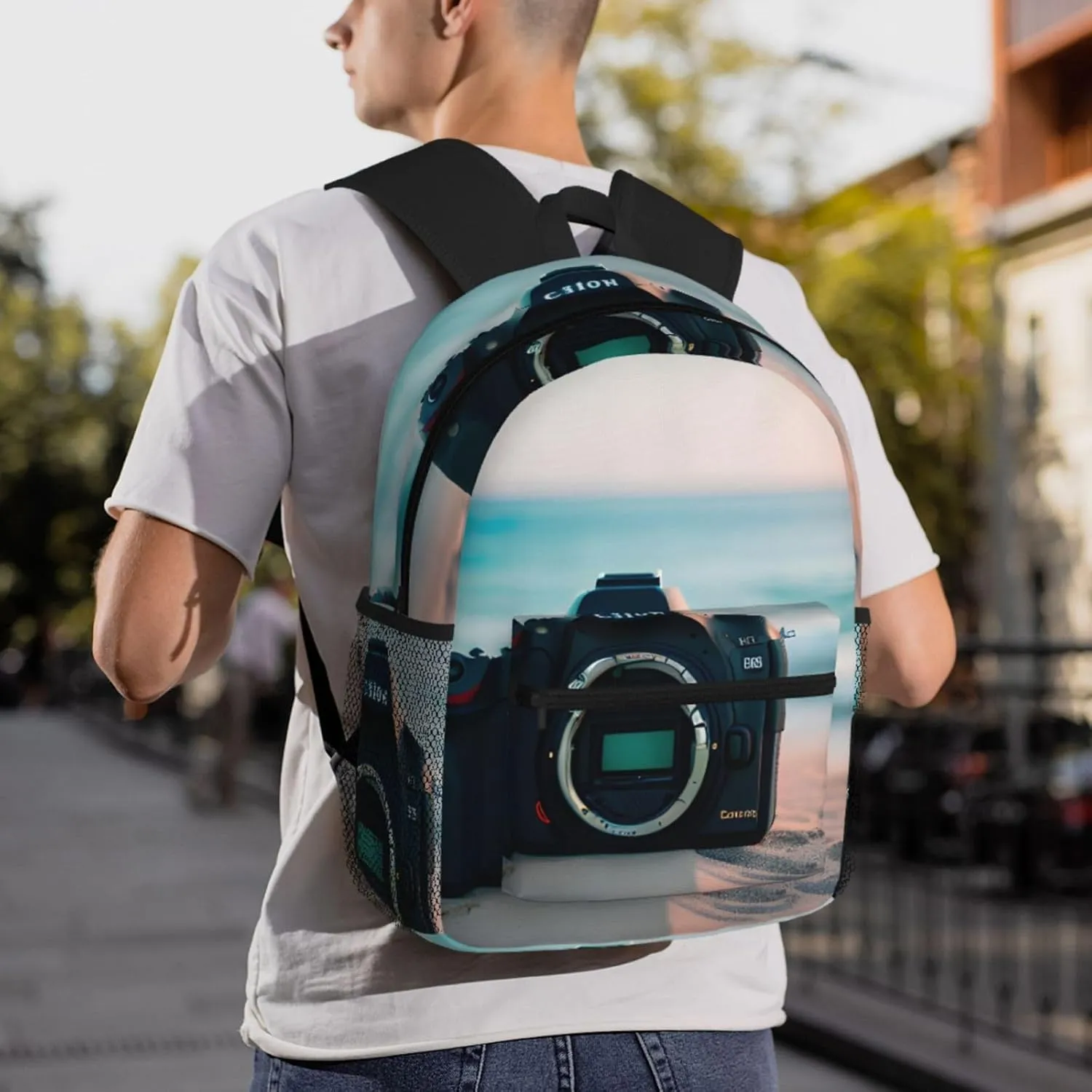 SSIMOO Summer Beach Print Trendy Leisure Backpack Your Ideal Travel Companion,A Must-Have For Outdoor Travels, SB-122