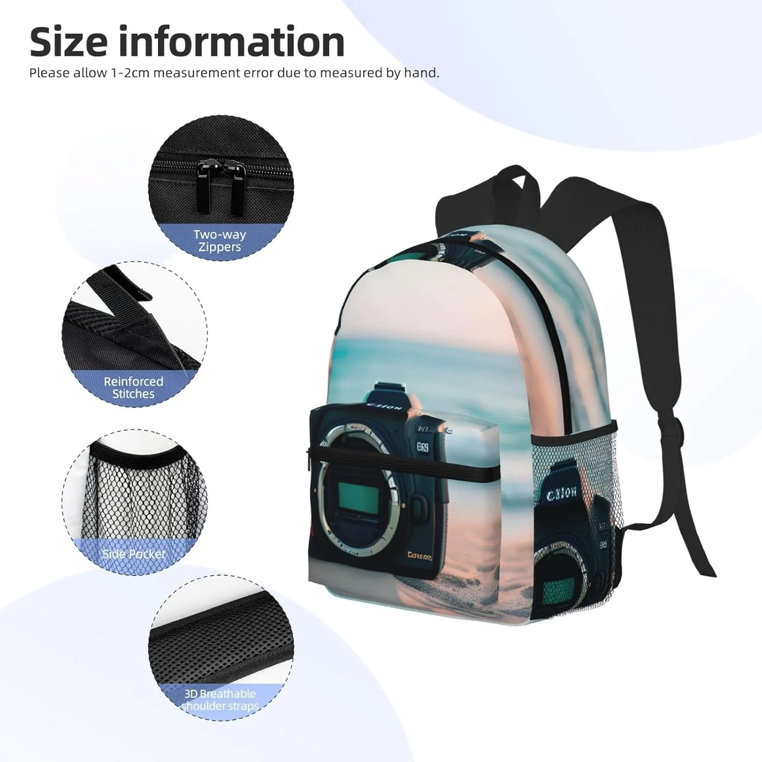 SSIMOO Summer Beach Print Trendy Leisure Backpack Your Ideal Travel Companion,A Must-Have For Outdoor Travels, SB-122