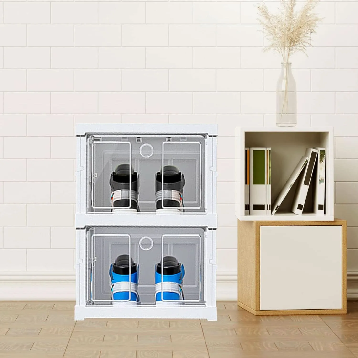 Stackable Foldable 2-Layer Storage Organizer Cart – Multifunctional Utility Rack