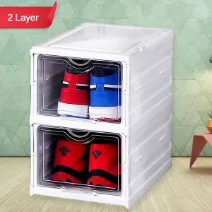 Stackable Foldable 2-Layer Storage Organizer Cart – Multifunctional Utility Rack