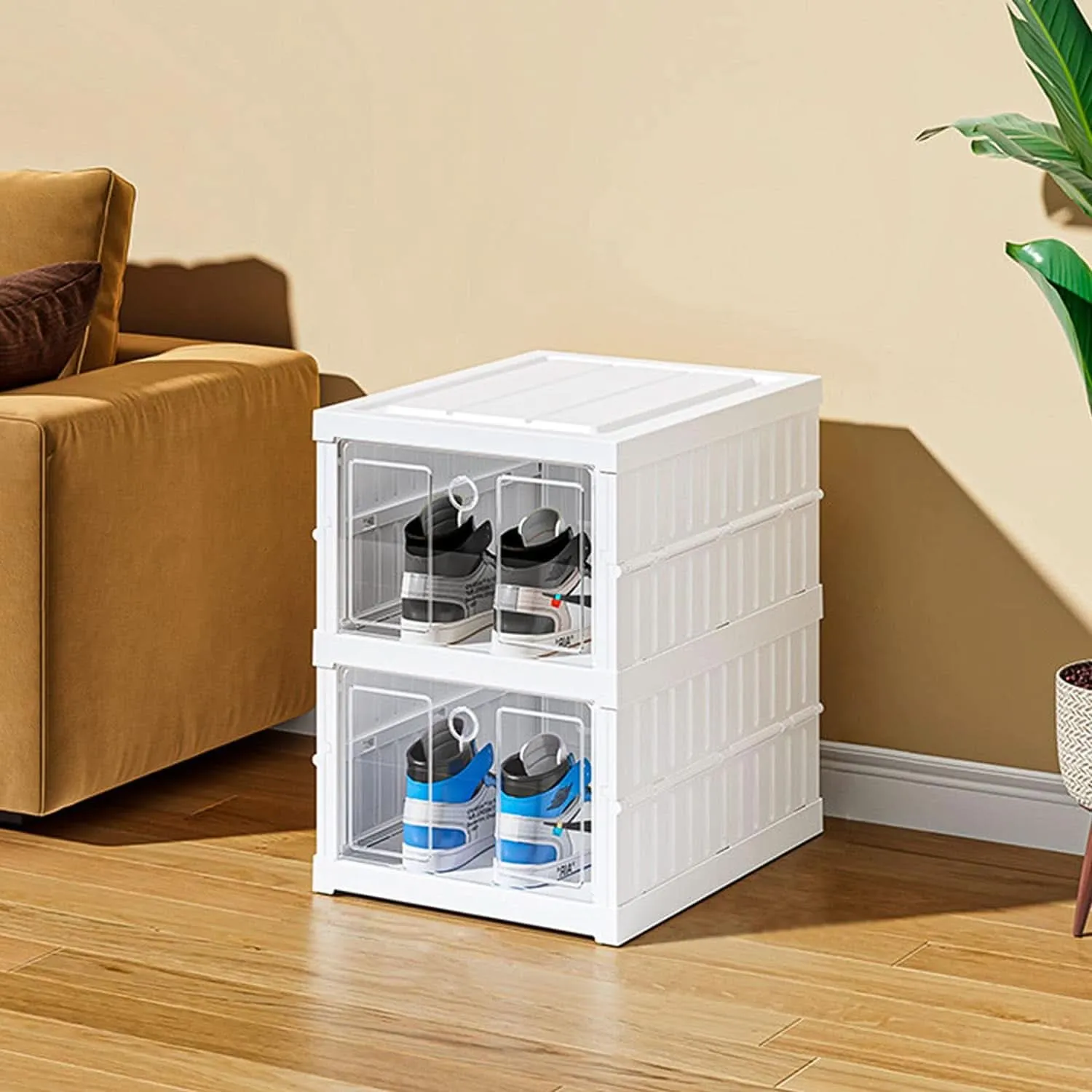 Stackable Foldable 2-Layer Storage Organizer Cart – Multifunctional Utility Rack
