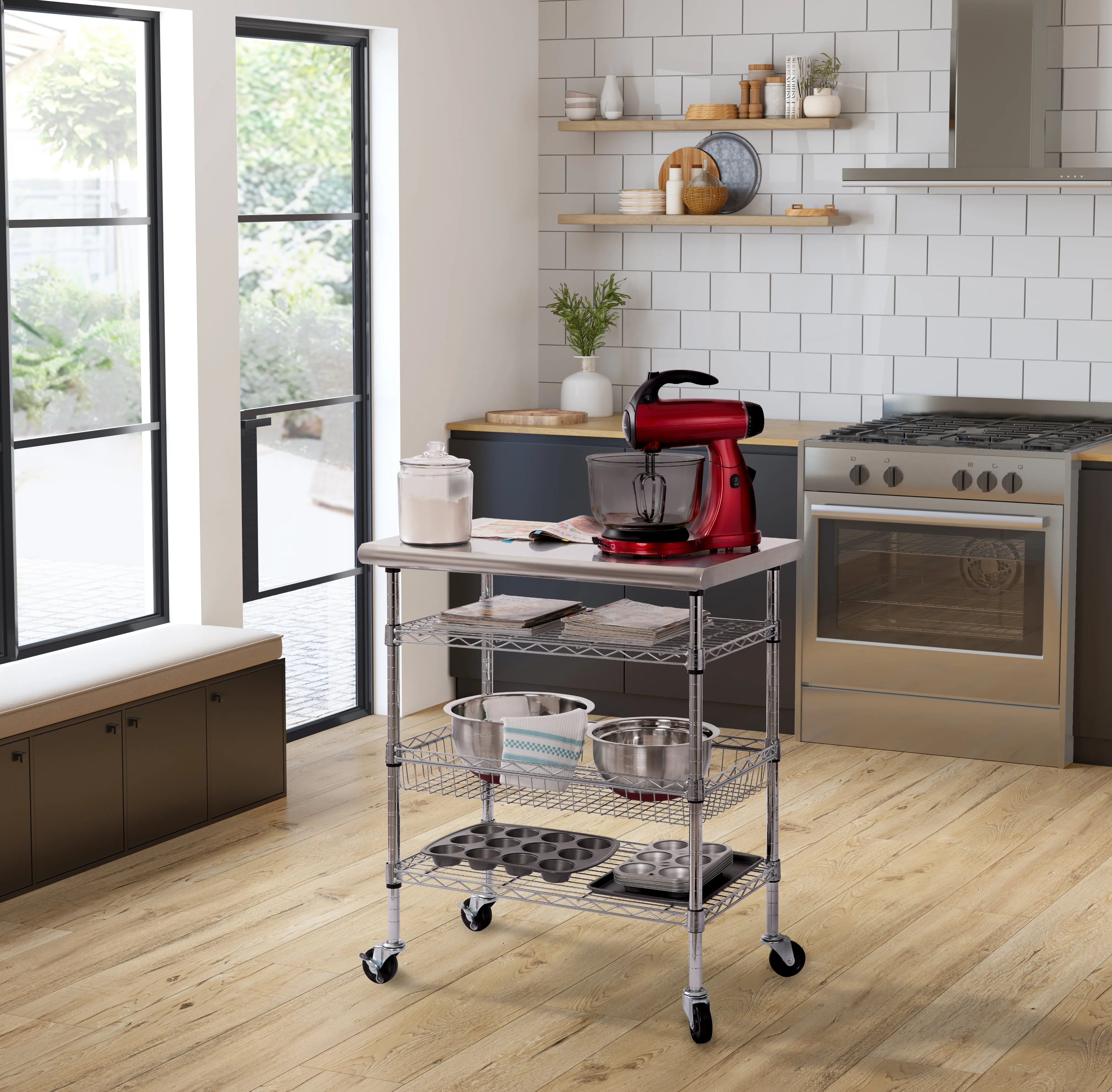 Stainless Steel NSF Utility Worktable Cart