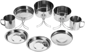 Stainless Steel Portable COOKWARE Set for Camping Picnic Outdoor Activities
