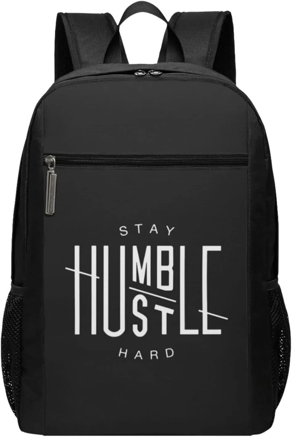 Stay Humble Hustle Hard Travel Laptop Backpack, Business Anti Theft Slim Sturdy Laptops Backpacks, College Computer Bag Gift for Men & Women Fits 17 Inch Notebook,Black