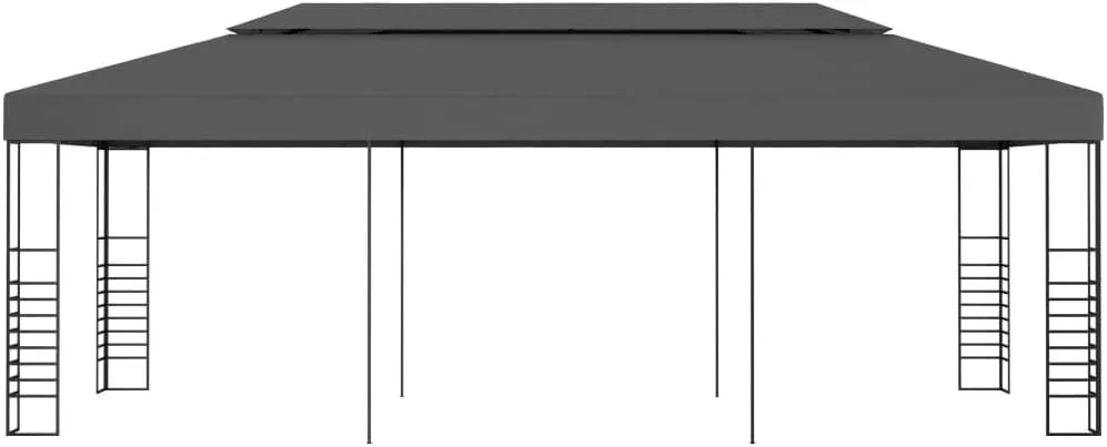 Steel Frame Gazebo with PA Coated Canopy Tent 118.1"x236.2" Outdoor Party Shelter for Backyard Camping BBQ Events Anthracite