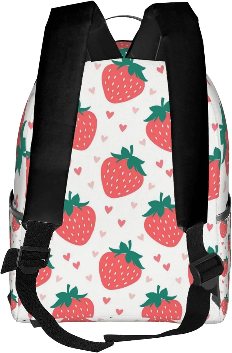 Strawberry Hearts Adult Backpacks 14 Inch Laptop Backpack Double Shoulder Bag for Work Travel Gifts