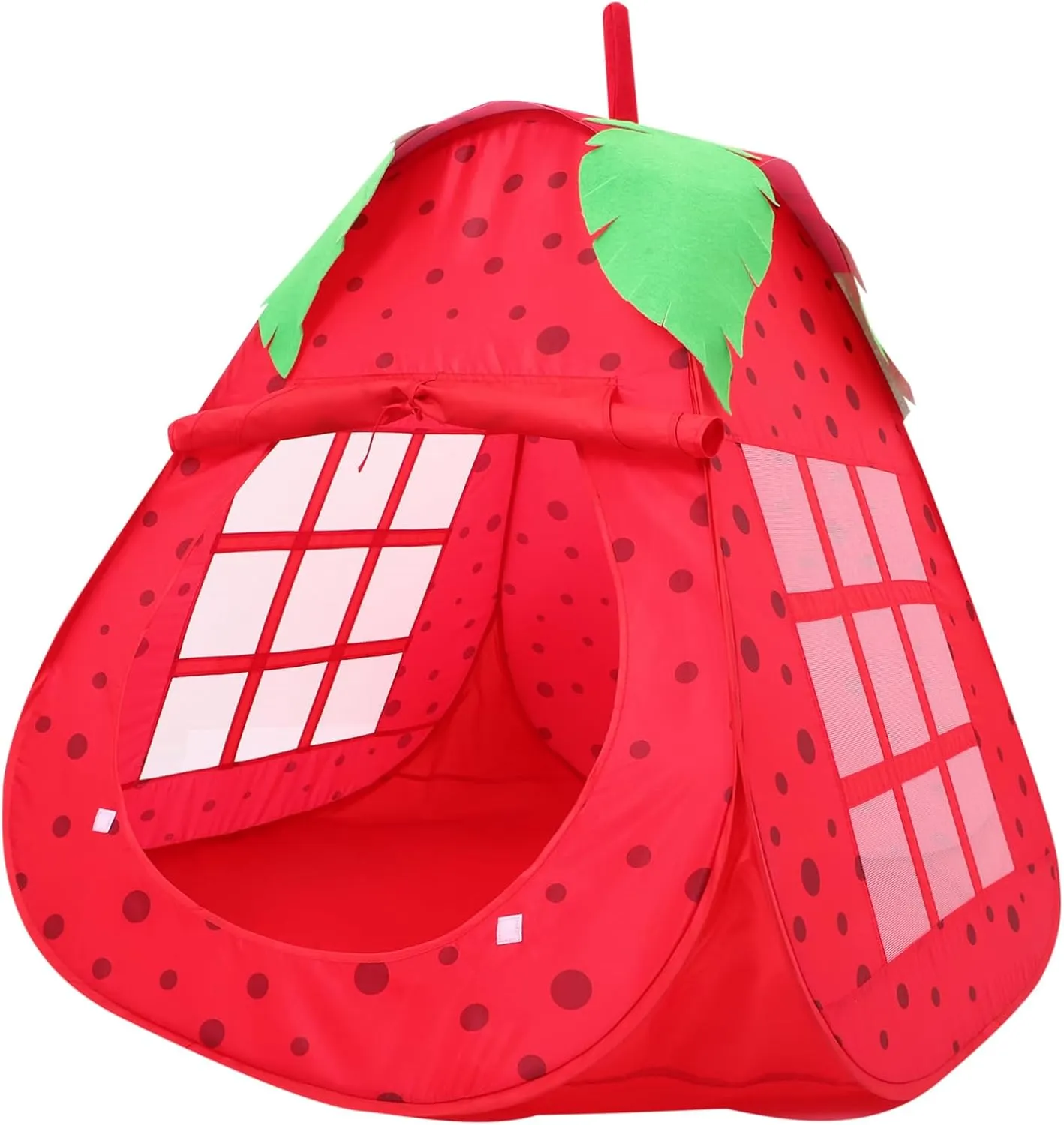 Strawberry Tent Portable Playhouse Foldable Castle Tent for Indoor Fun Creative Imagination Development Easy Setup for Ages