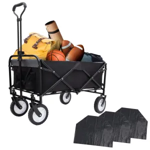 Streamdale 360lbs Collapsible Wagon Cart w/ Straps & Liners - Black