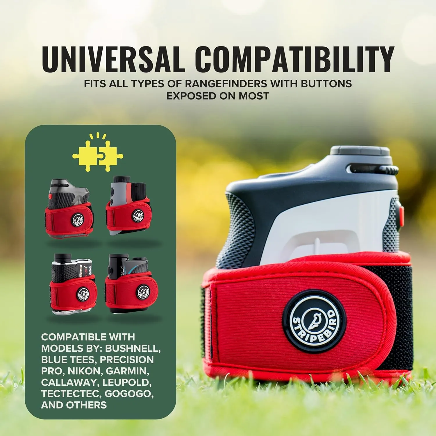 Stripebird 2.0 Slim Golf Rangefinder Magnetic Strap - Form Fitting, No Buckle, Range Finder