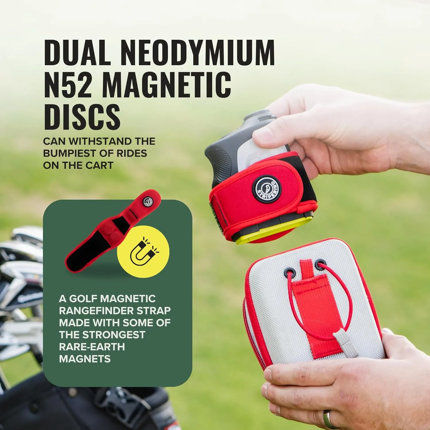 Stripebird 2.0 Slim Golf Rangefinder Magnetic Strap - Form Fitting, No Buckle, Range Finder
