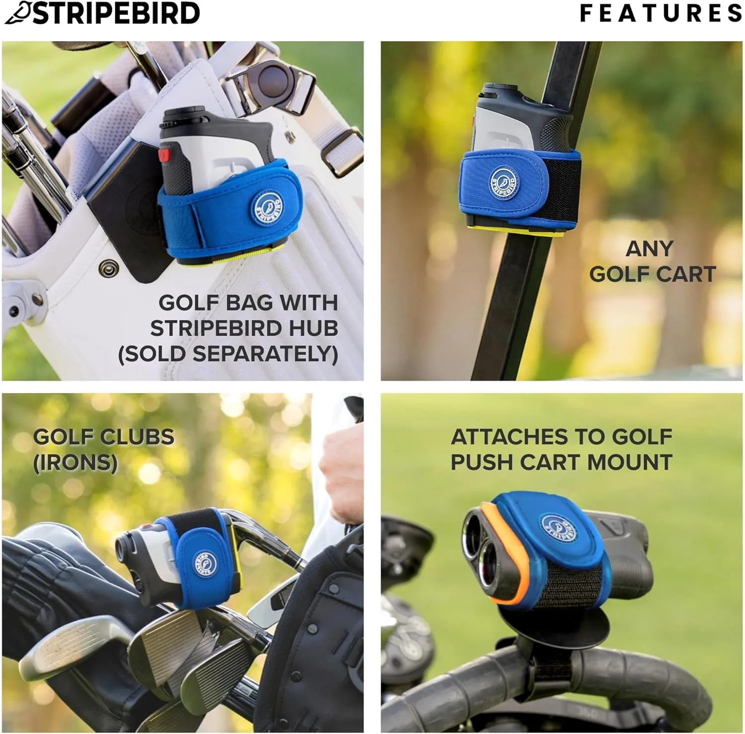 Stripebird 2.0 Slim Golf Rangefinder Magnetic Strap - Form Fitting, No Buckle, Range Finder