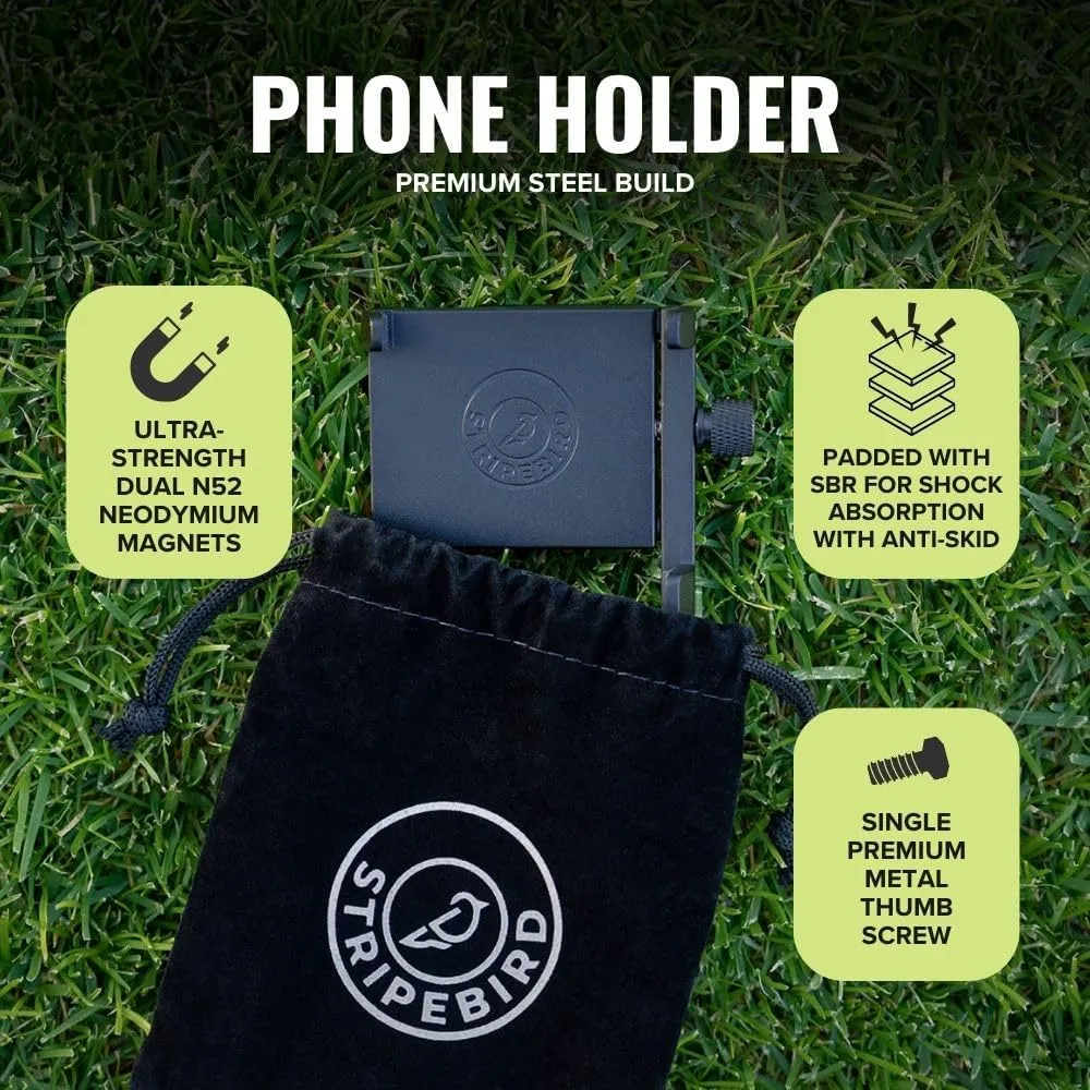 Stripebird - Original Golf Magnetic Phone Holder - Golf Cart Accessory - Slim Smartphone Mount - Store & Access Cell - Ultra Strong Magnet