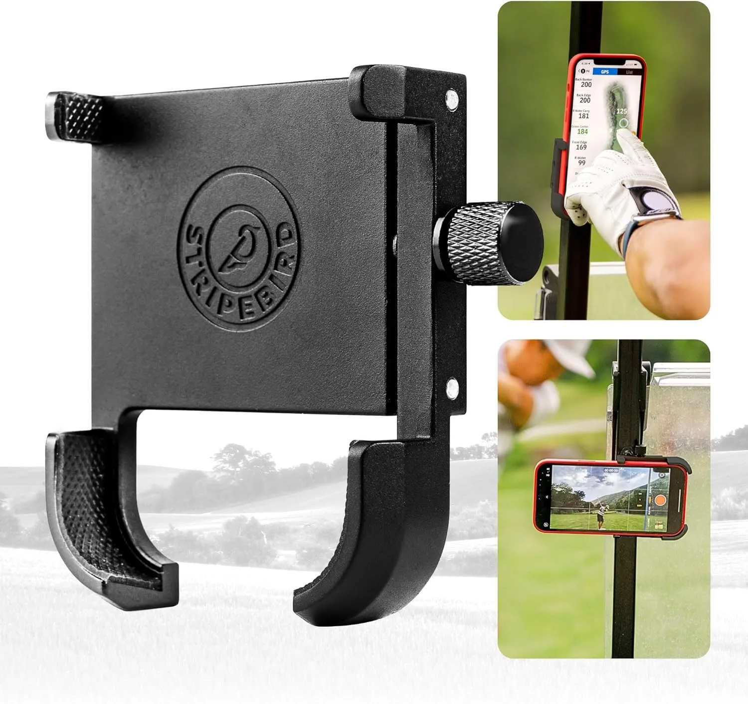 Stripebird - Original Golf Magnetic Phone Holder - Golf Cart Accessory - Slim Smartphone Mount - Store & Access Cell - Ultra Strong Magnet