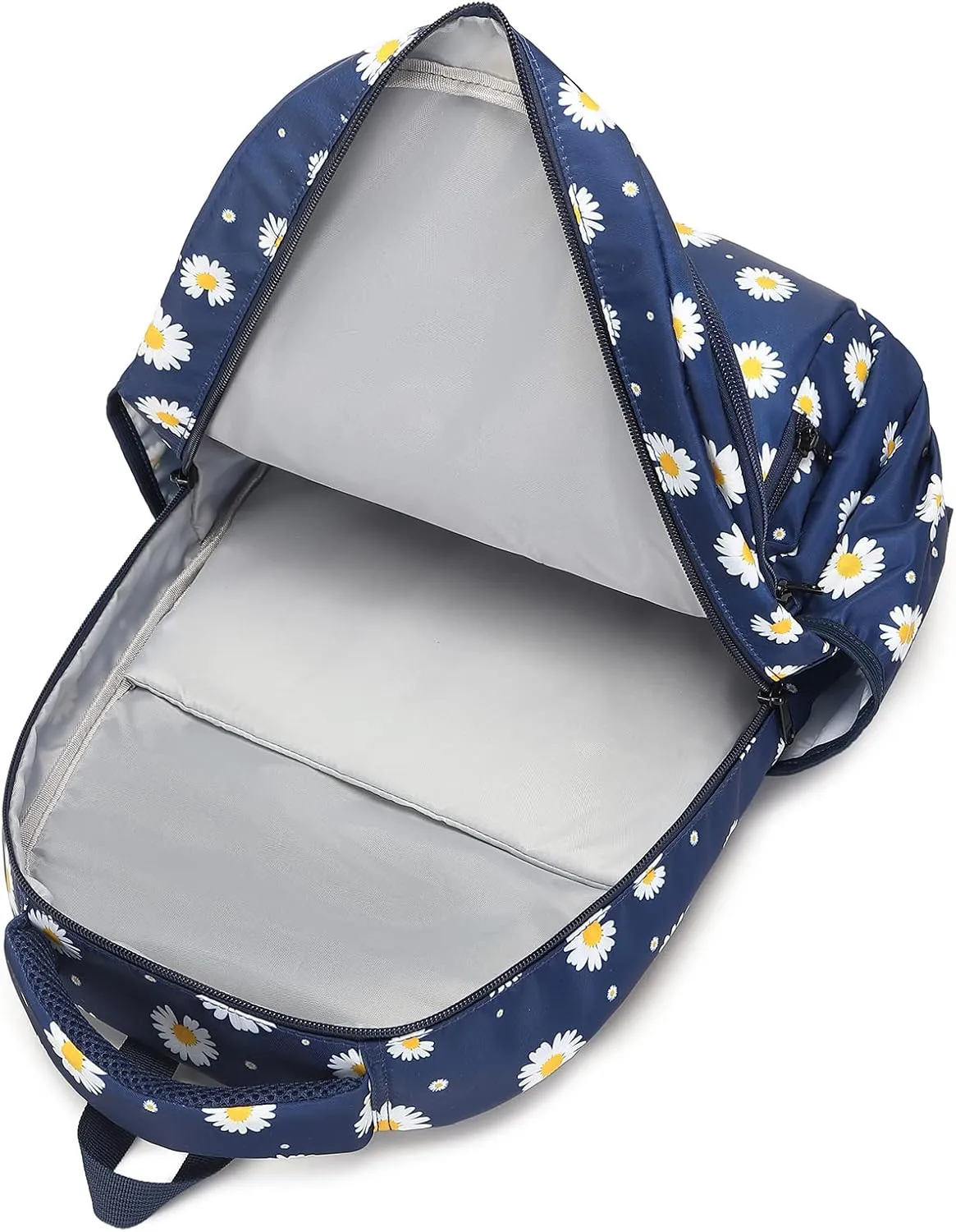 Sunborls Backpack for Girls Teens Girls Bookbag Lightweight High-Capacity Waterproof School Gifts for Lovely Small Daisy Flower 3pcs (Blue)