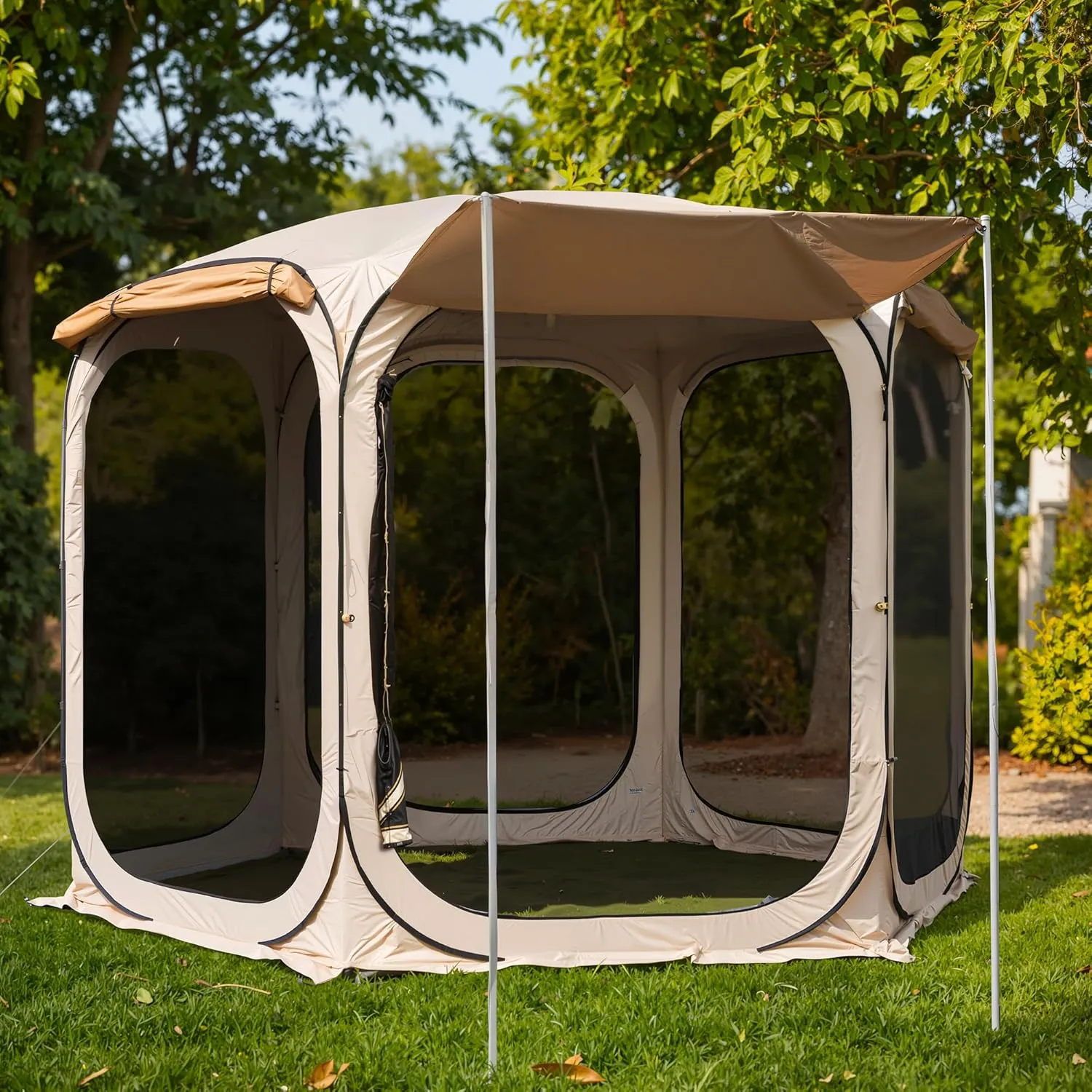 Sunshades Returning customer offer | Waterproof with Screen | Outdoor with Up Shelter Walls Mesh Portable OAK Tent with Carry Patio, Birthday discount and Beach EAST Beige Bag Pop Canopy House Gazebo Camping, 4/6 | for |