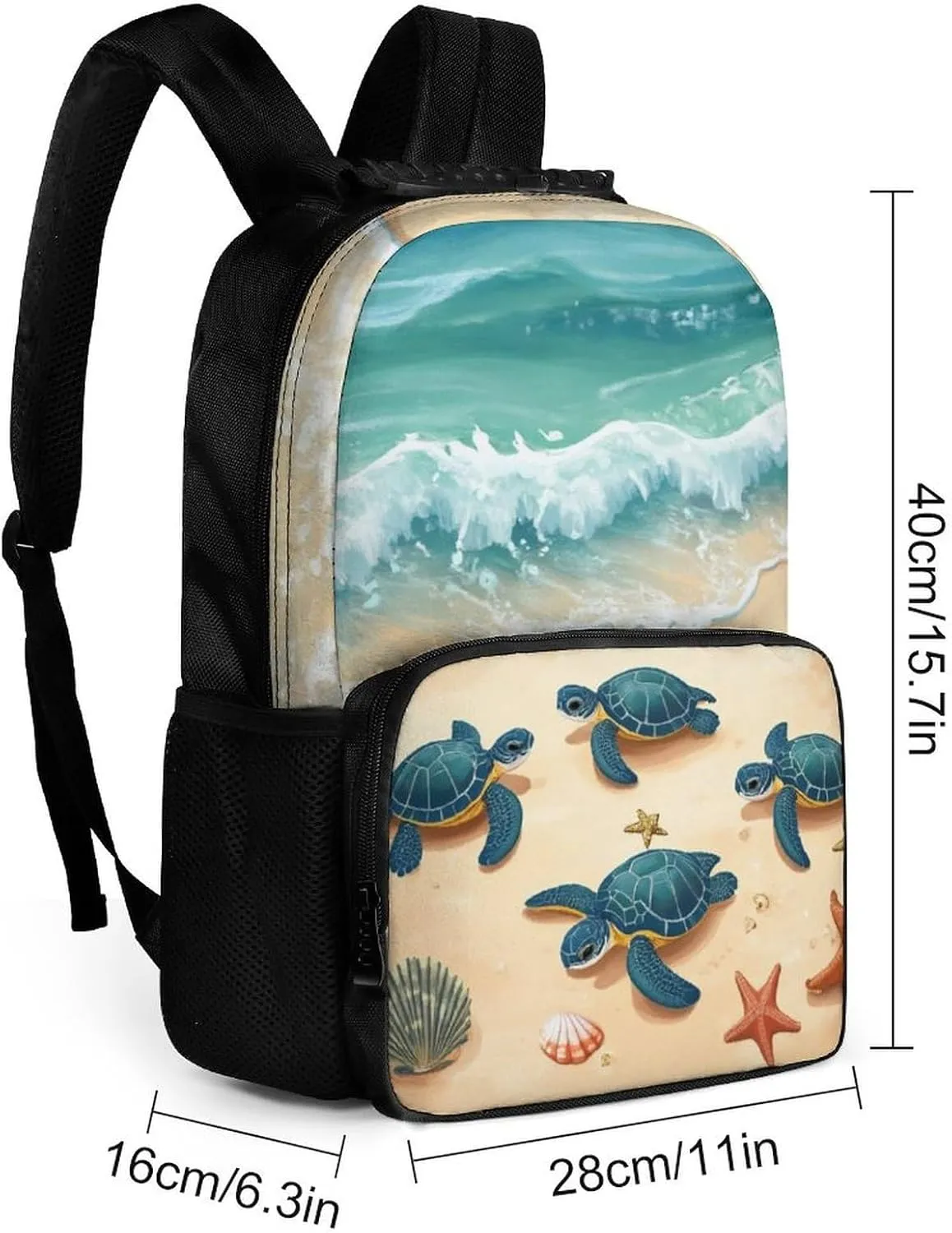 Supdreamc Adults Lightweight Beach Turtles Shoulder Book Bags Big Capacity Shoulder Bag With Adjustable Shoulder Straps for Trekking Work Walking Cycling