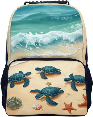 Supdreamc Adults Lightweight Beach Turtles Shoulder Book Bags Big Capacity Shoulder Bag With Adjustable Shoulder Straps for Trekking Work Walking Cycling