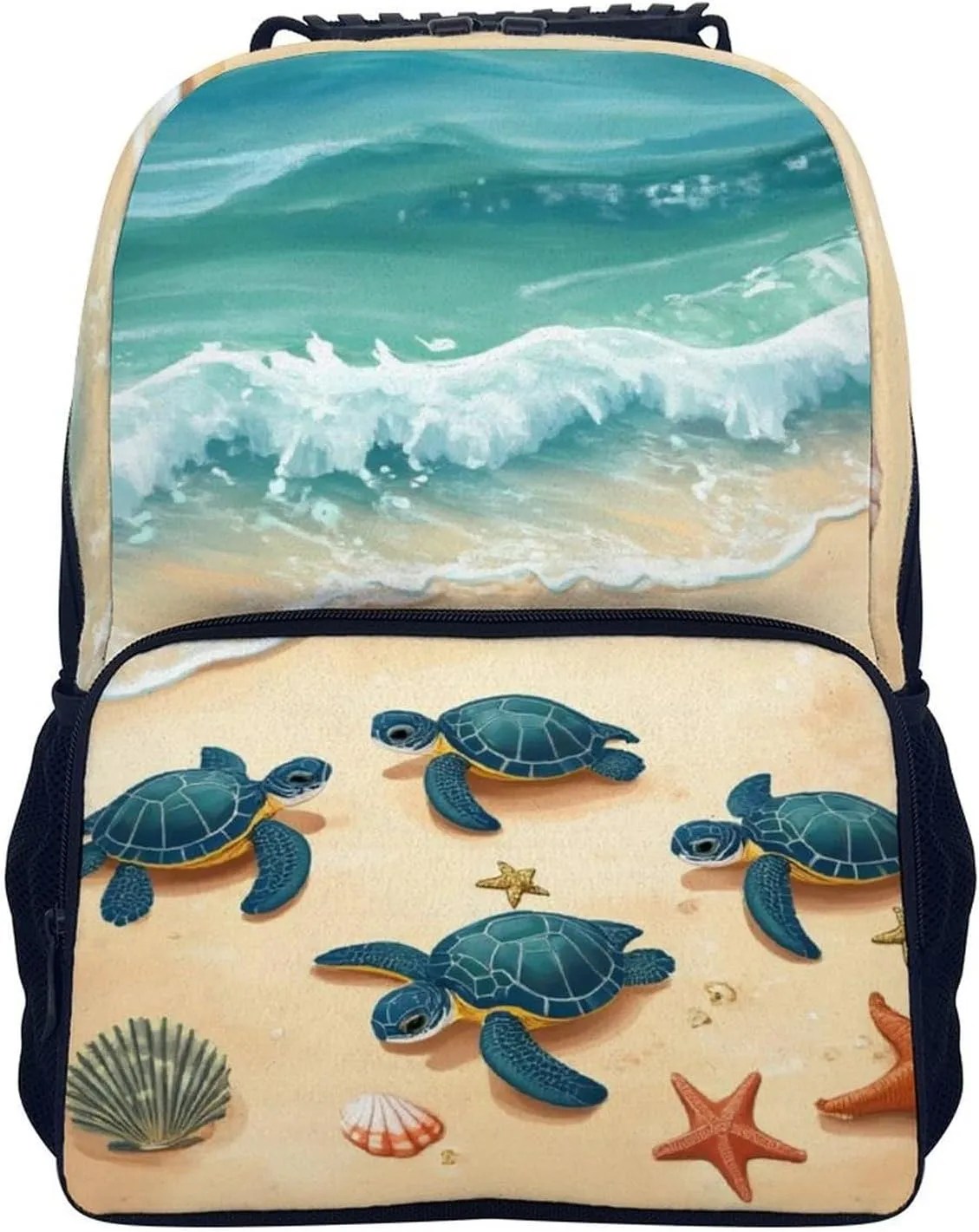 Supdreamc Adults Lightweight Beach Turtles Shoulder Book Bags Big Capacity Shoulder Bag With Adjustable Shoulder Straps for Trekking Work Walking Cycling