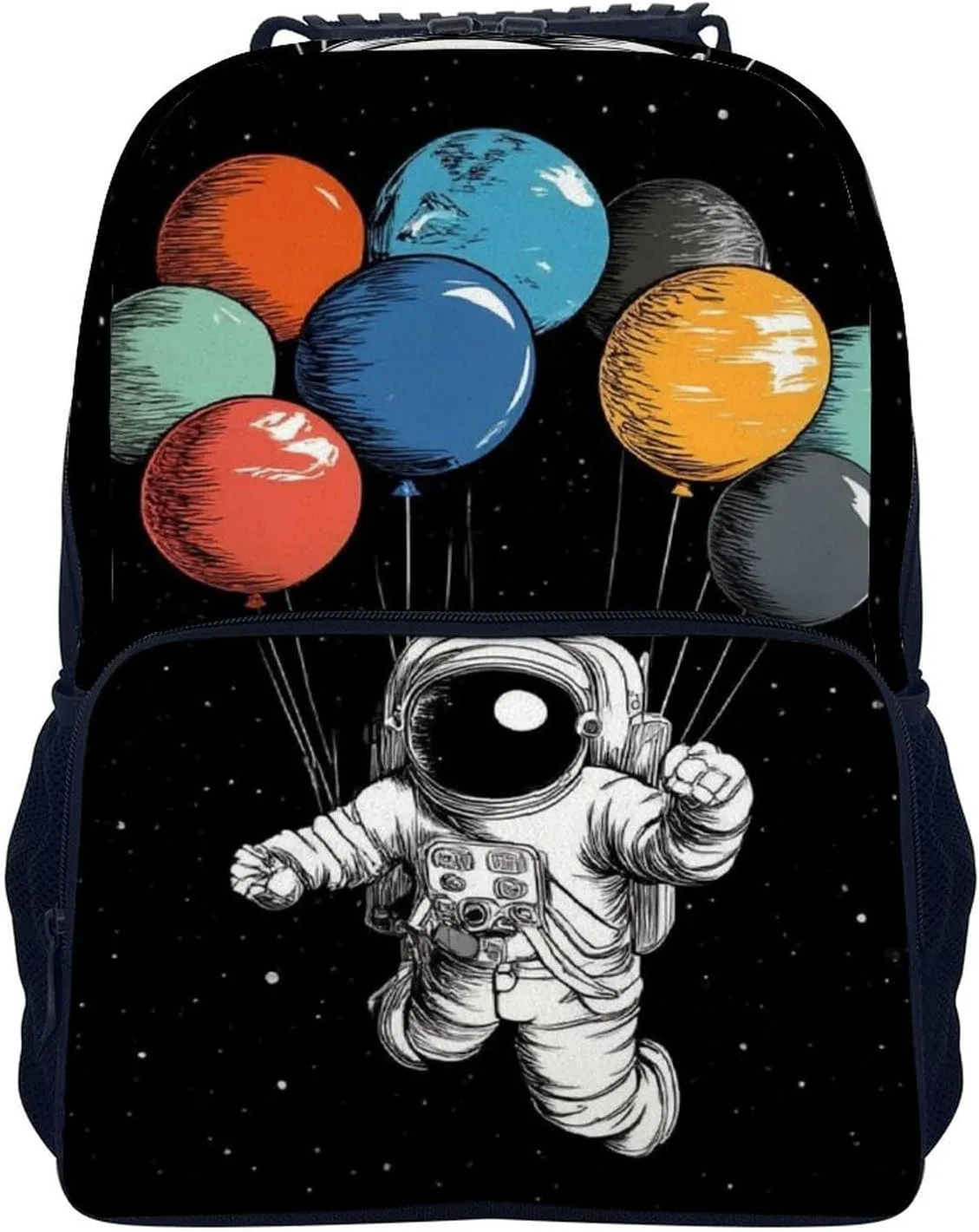 Supdreamc Adults Lightweight Trippy Space Astronaut Planet Art Rucksacks Large Capacity Bookbag With Adjustable Shoulder Straps for Trekking Outdoors Bicycle
