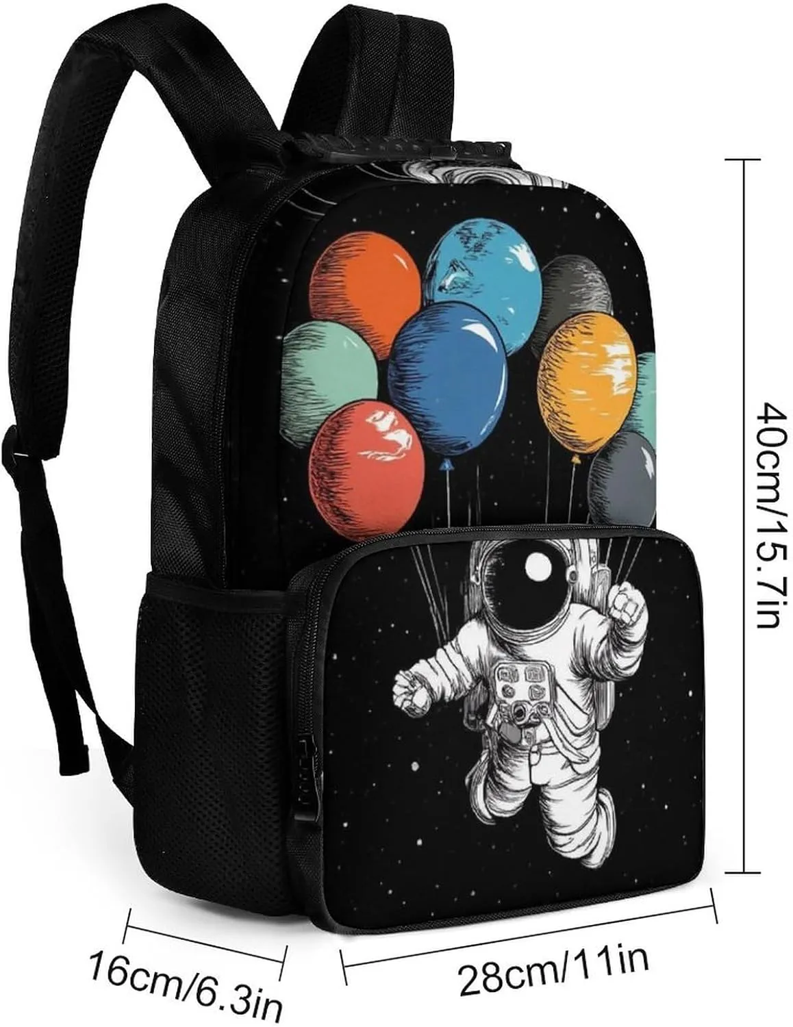 Supdreamc Adults Lightweight Trippy Space Astronaut Planet Art Rucksacks Large Capacity Bookbag With Adjustable Shoulder Straps for Trekking Outdoors Bicycle