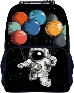 Supdreamc Adults Lightweight Trippy Space Astronaut Planet Art Rucksacks Large Capacity Bookbag With Adjustable Shoulder Straps for Trekking Outdoors Bicycle