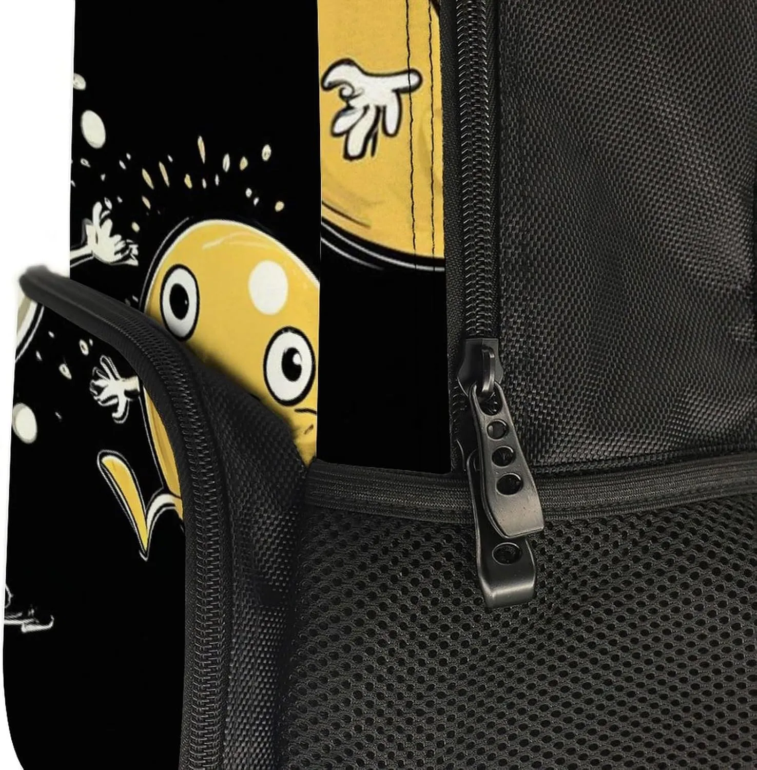 Supdreamc Funny Egg Print Black Rucksacks Lightweight Multipurpose Anti-Theft Shoulder Bag Large Capacity Business Computer Bag With Smooth Zippers