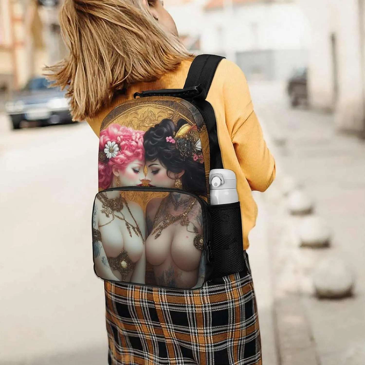 Supdreamc Lesbian WomenPride Art Rucksacks Lightweight Multipurpose Anti-Theft Shoulder Bag Large Capacity Business Computer Bag With Smooth Zippers
